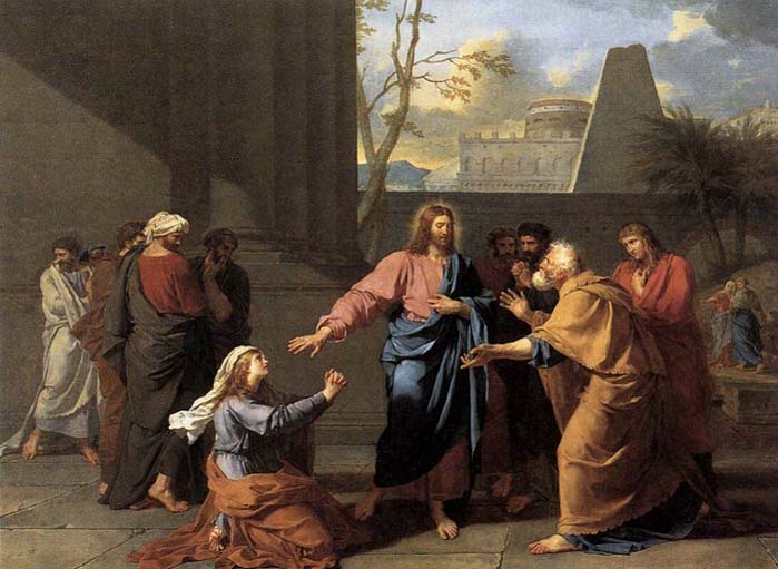 Jean-Germain  Drouais The Woman of Canaan at the Feet of Christ